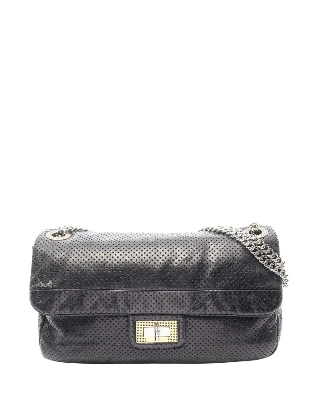 CHANEL Pre-Owned 2008-2009 Medium Perforated Calfskin Reissue 2.55 Drill Flap shoulder bag - Schwarz