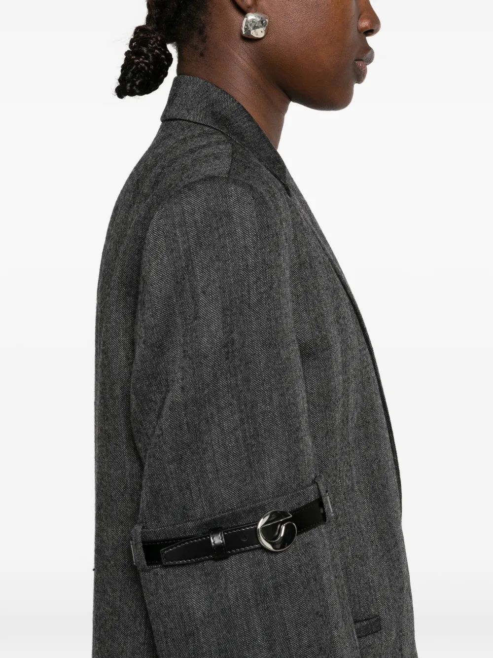 Coperni belted herringbone jacket Grijs