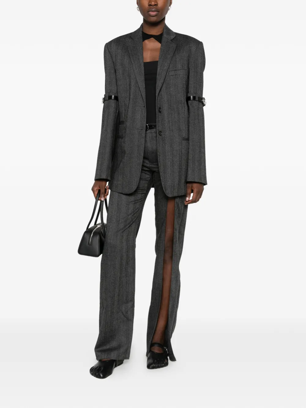 Coperni belted herringbone jacket Grijs