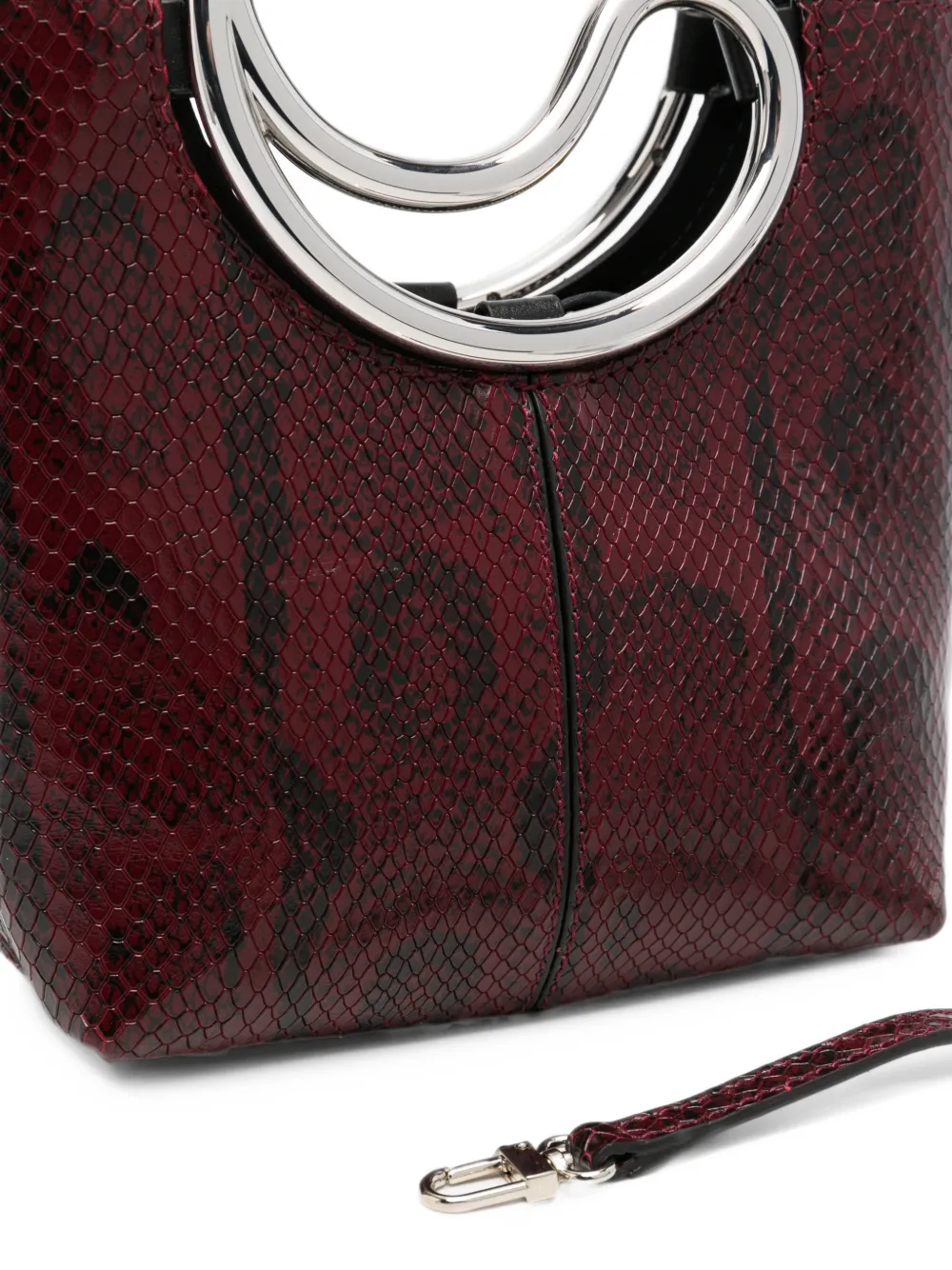 Coperni snakeskin-effect leather tote bag Rood