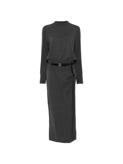 Coperni robe mi-longue à taille ceinturée et fente latérale
