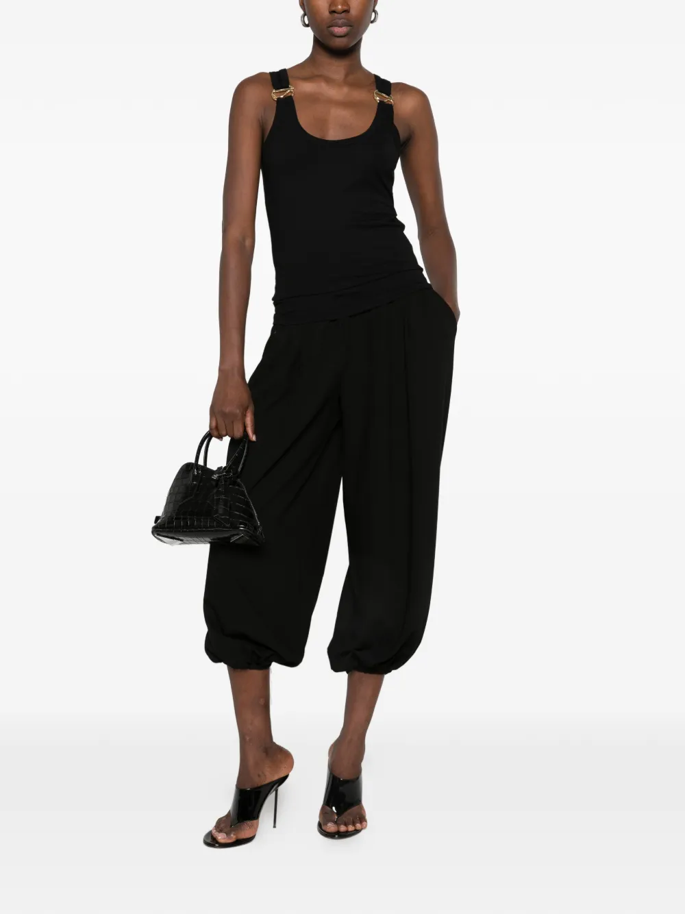 Coperni buckle-detail ribbed tank top Zwart