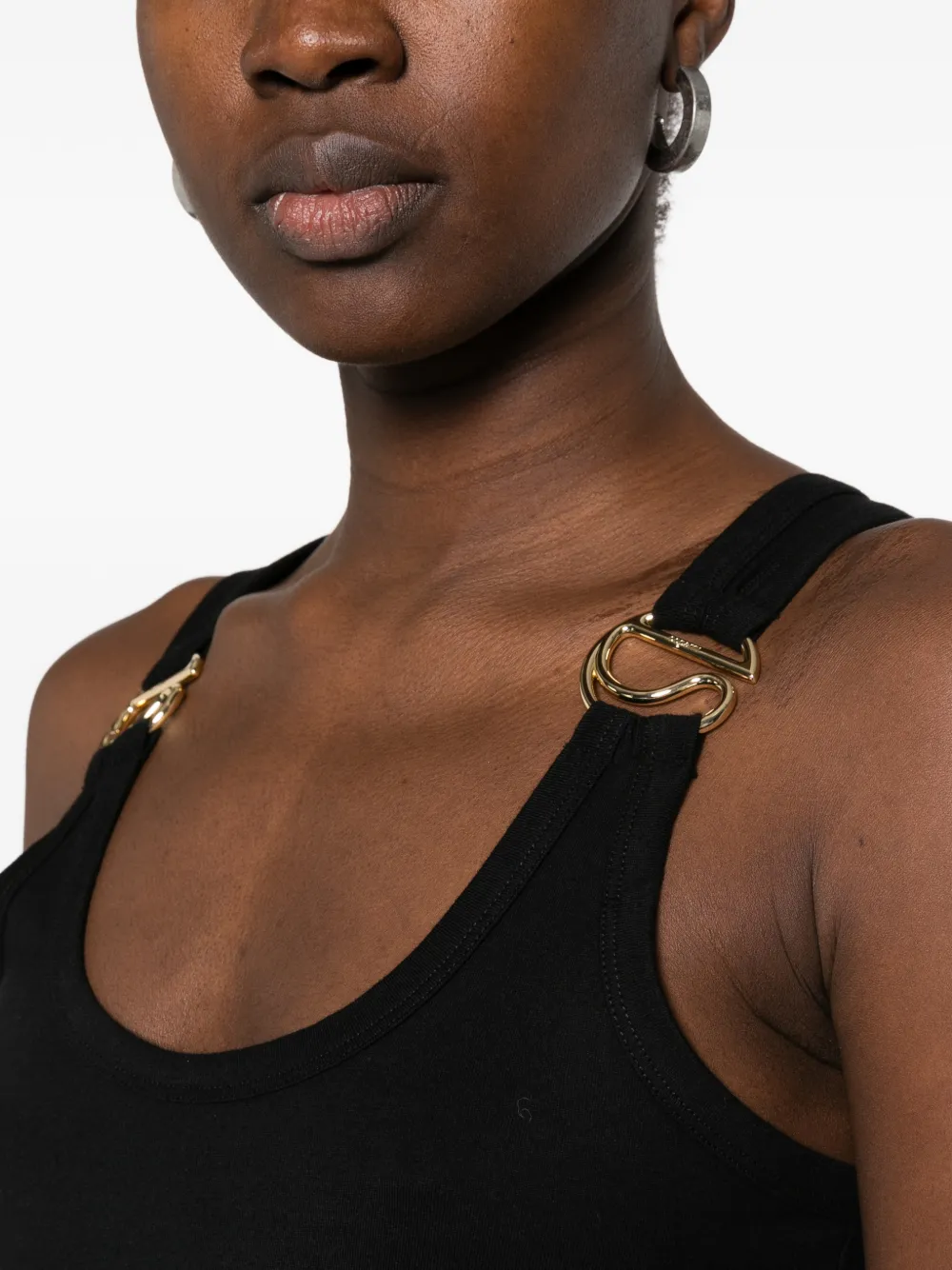 Coperni buckle-detail ribbed tank top Zwart
