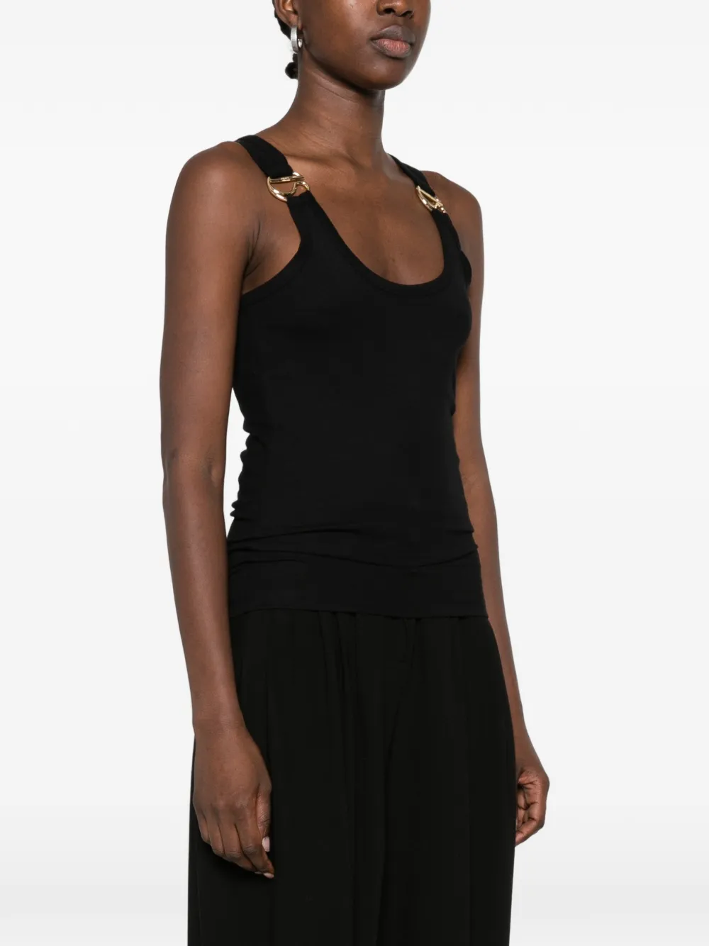 Coperni buckle-detail ribbed tank top Zwart