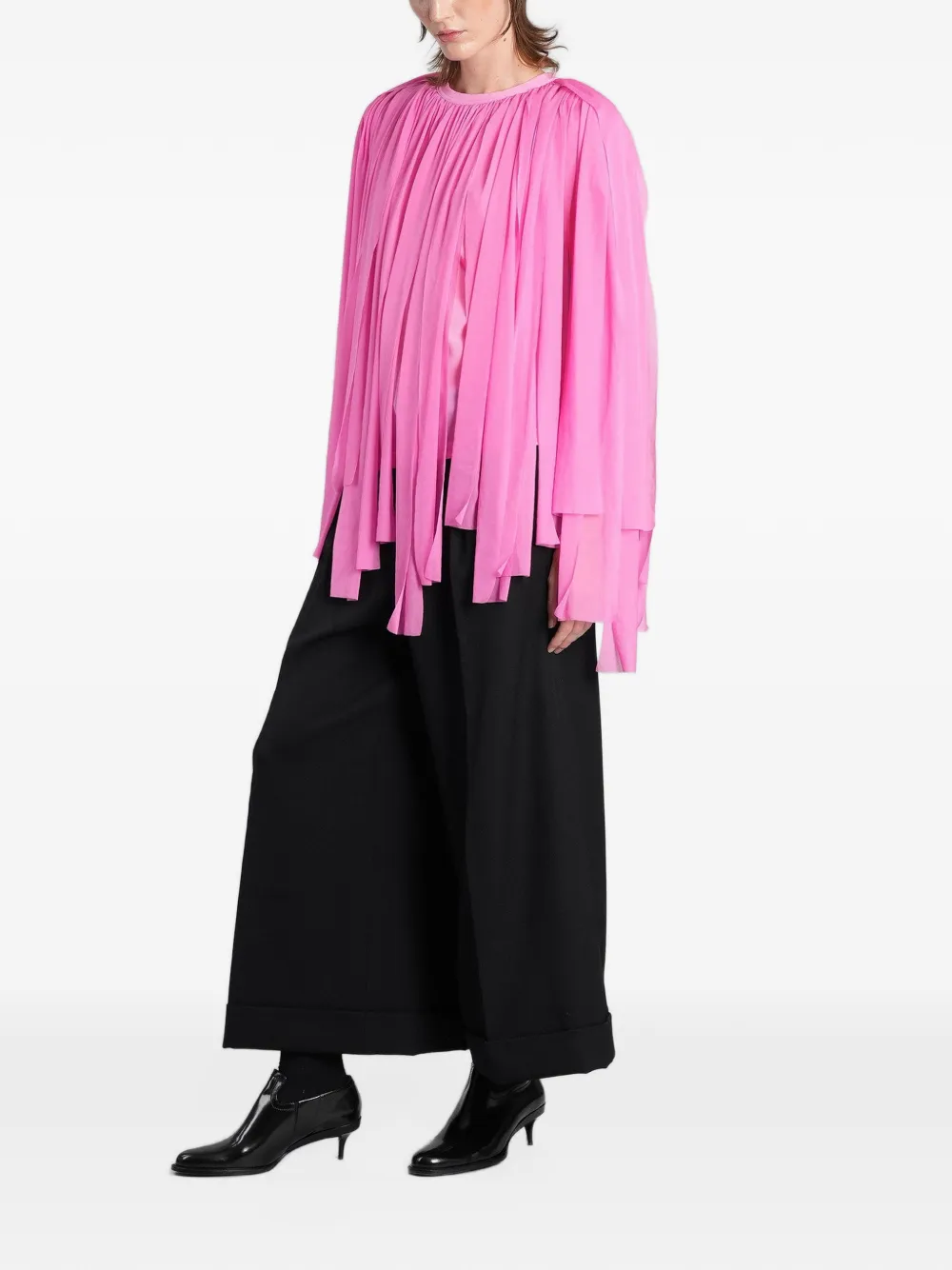 Comme Des Garçons fringe-detail blouse Roze