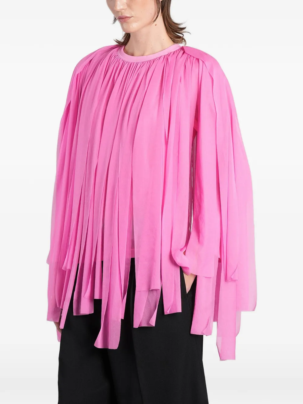 Comme Des Garçons fringe-detail blouse Roze
