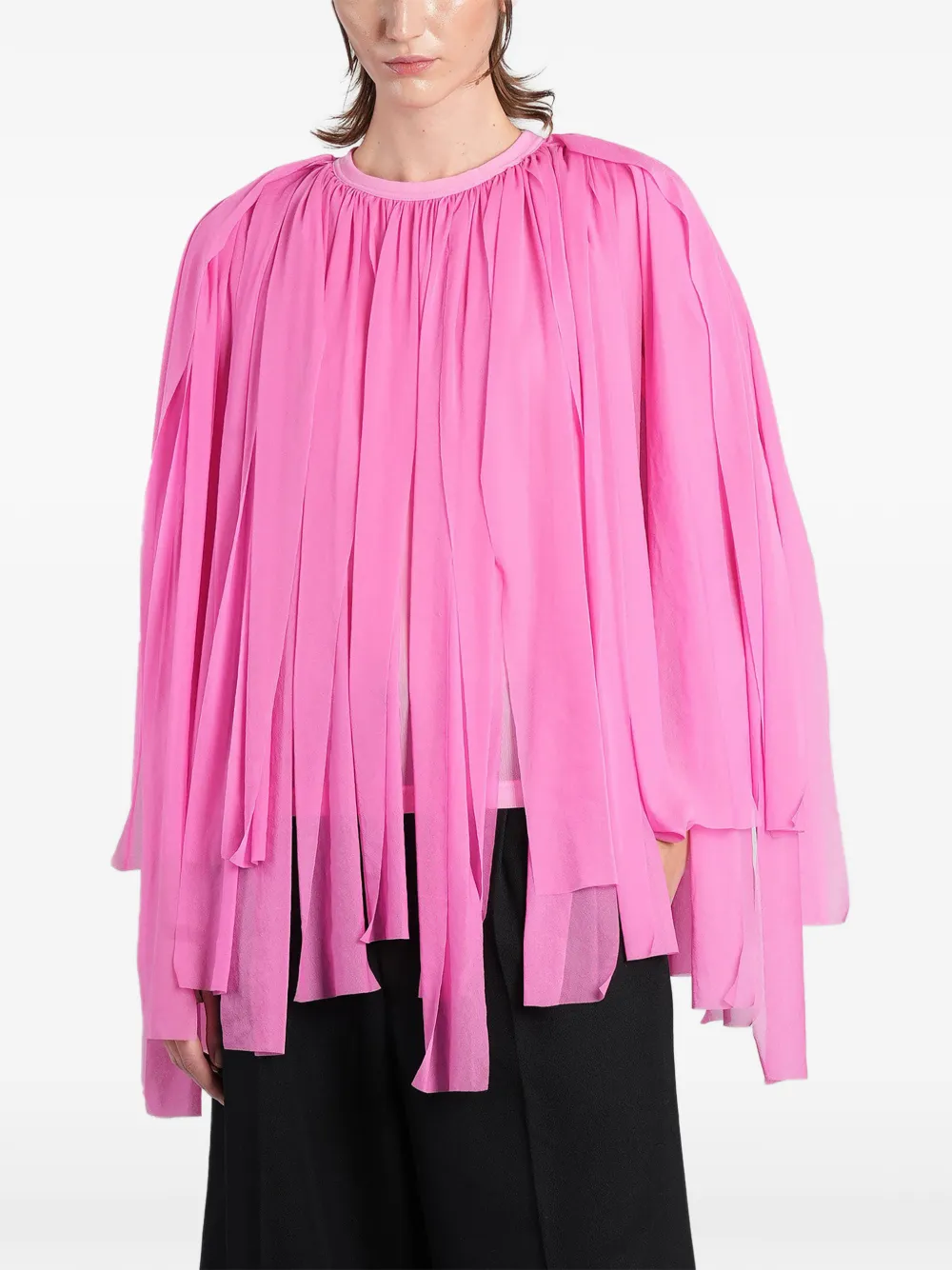 Comme Des Garçons fringe-detail blouse Roze