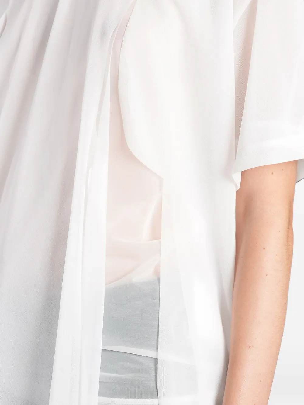 Comme Des Garçons layered semi-sheer T-shirt Wit