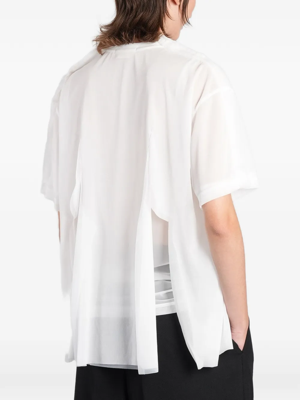 Comme Des Garçons layered semi-sheer T-shirt Wit
