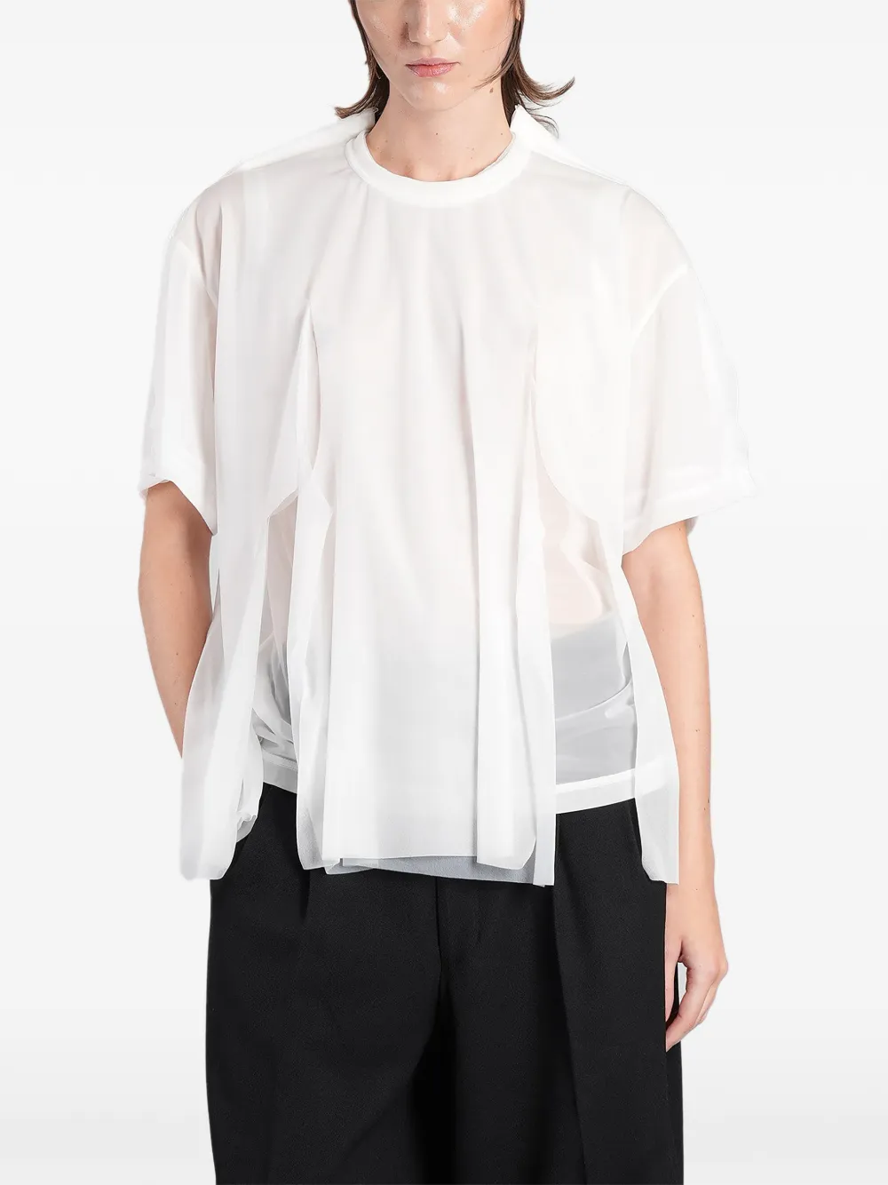 Comme Des Garçons layered semi-sheer T-shirt - Weiß