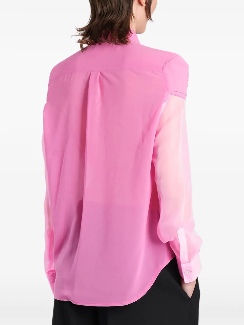 Comme Des Garçons knotted-detail long-sleeve shirt Roze