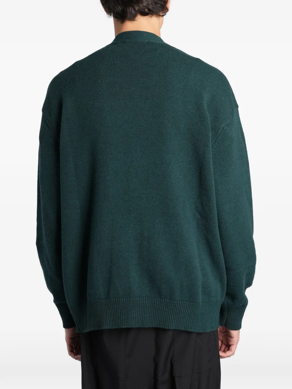 Laneus V-neck button-up cardigan Groen