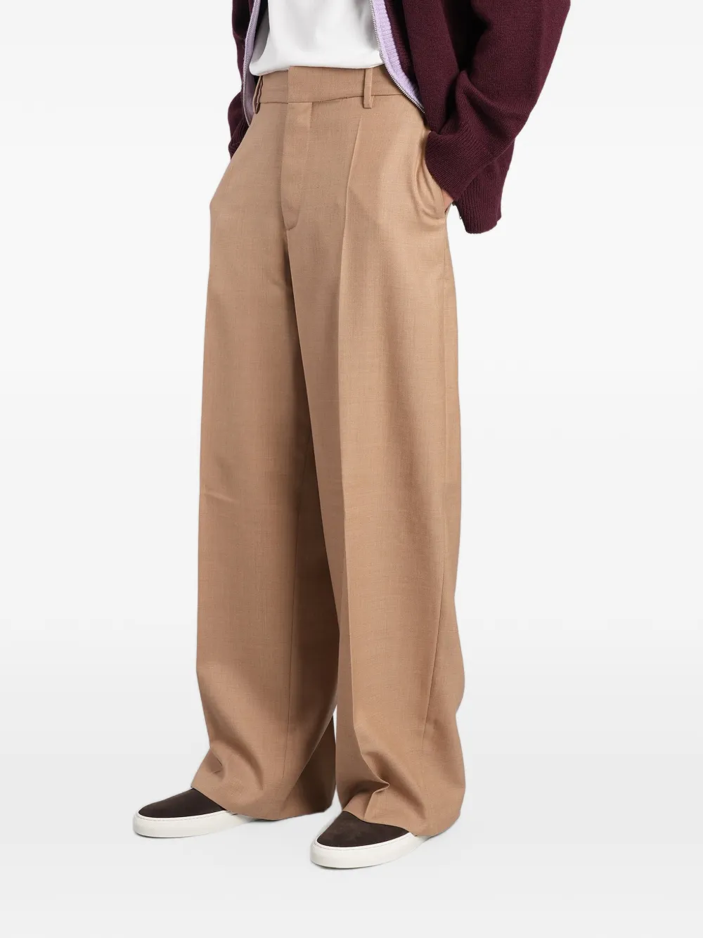 Laneus pleated wide-leg trousers Beige