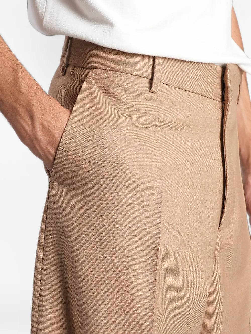 Laneus pleated wide-leg trousers Beige