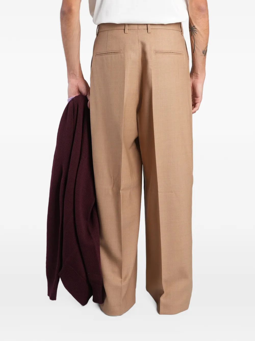 Laneus pleated wide-leg trousers Beige