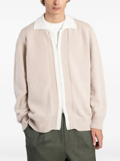 Laneus zip-up knit cardigan