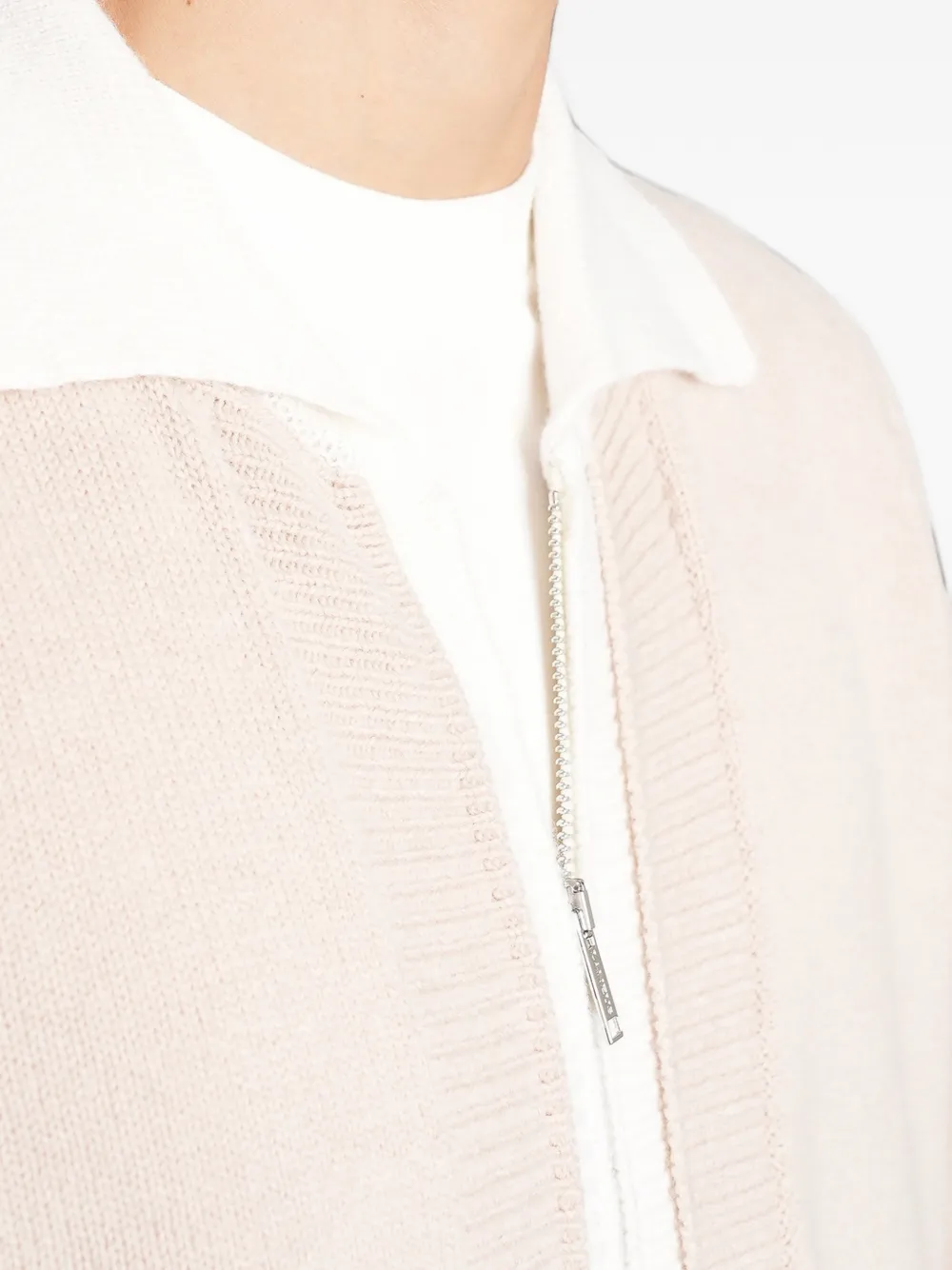 Laneus zip-up knit cardigan Beige