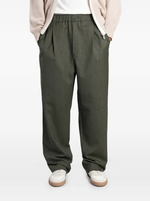 Laneus pleated elasticated-waist trousers