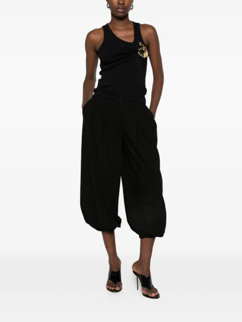 Coperni brooch-detail asymmetric-neck top