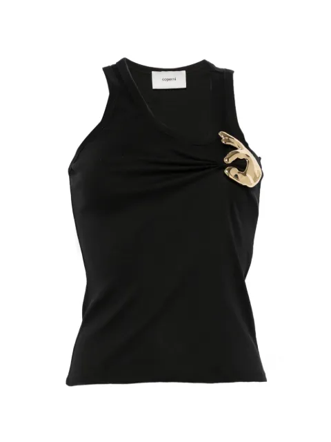 Coperni brooch-detail asymmetric-neck top