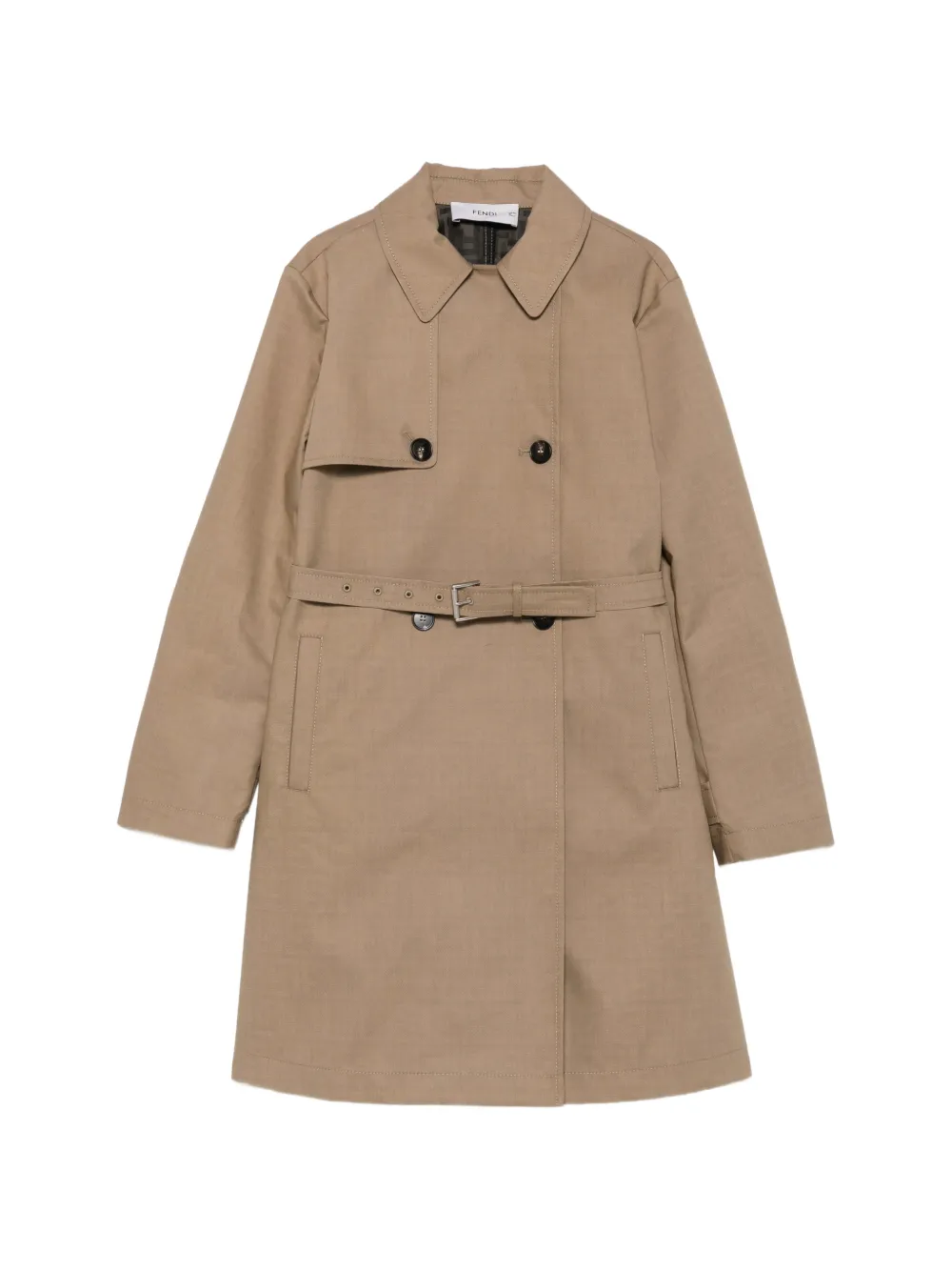 Fendi Kids double-breasted belted trench coat Beige