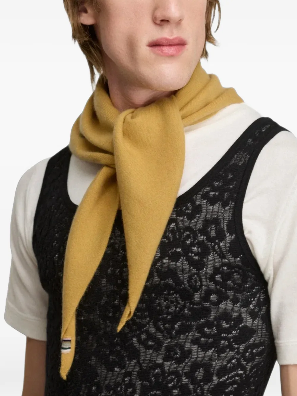 extreme cashmere N°35 gebreide bandana Geel