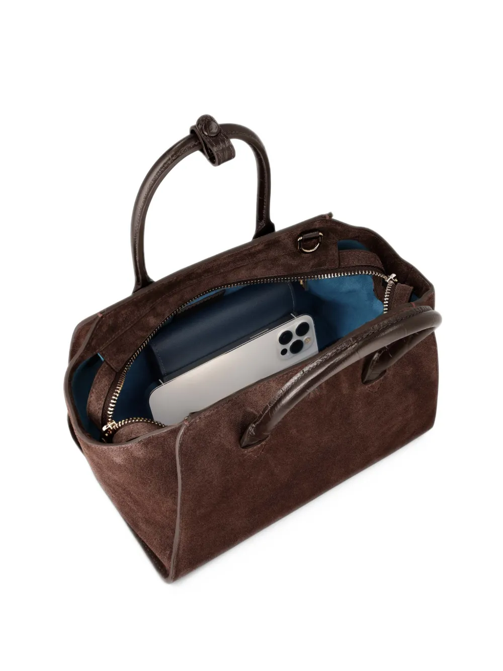 KAAI mini Voyager crocodile-effect suede tote bag
