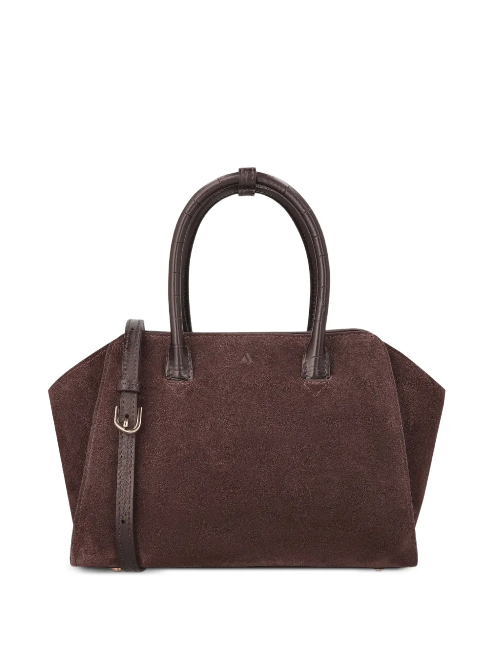 KAAI mini Voyager crocodile-effect suede tote bag - Marrone