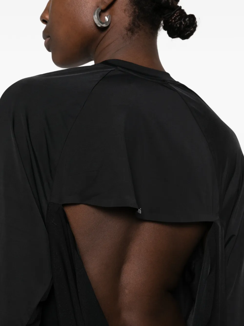 Coperni cut-out draped-back T-shirt Zwart