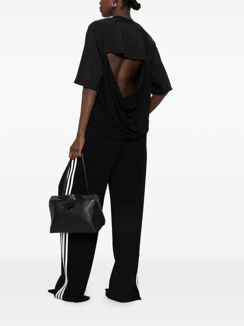 Coperni cut-out draped-back T-shirt Zwart