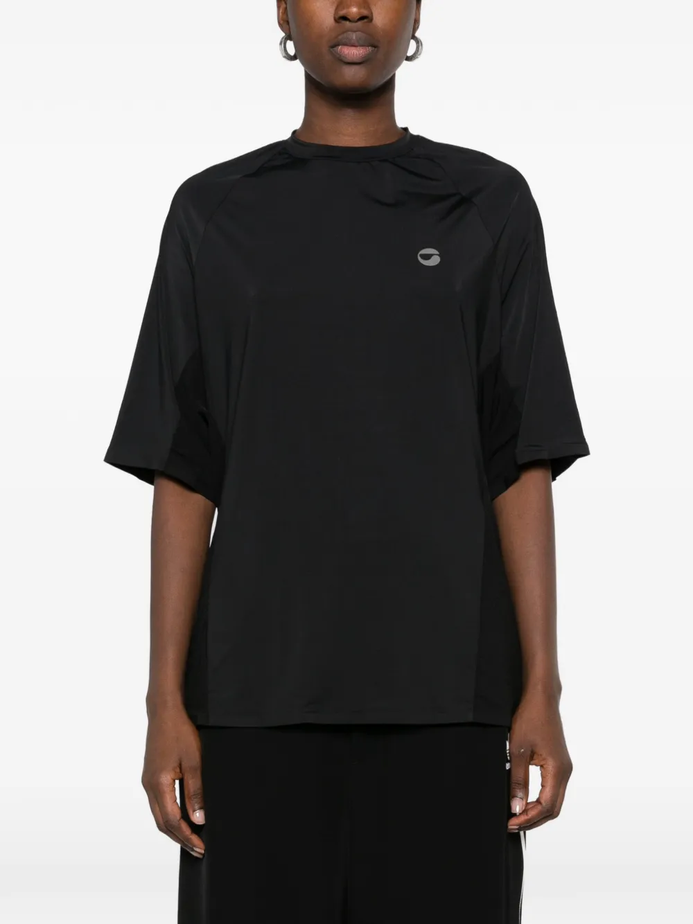 Coperni cut-out draped-back T-shirt Zwart