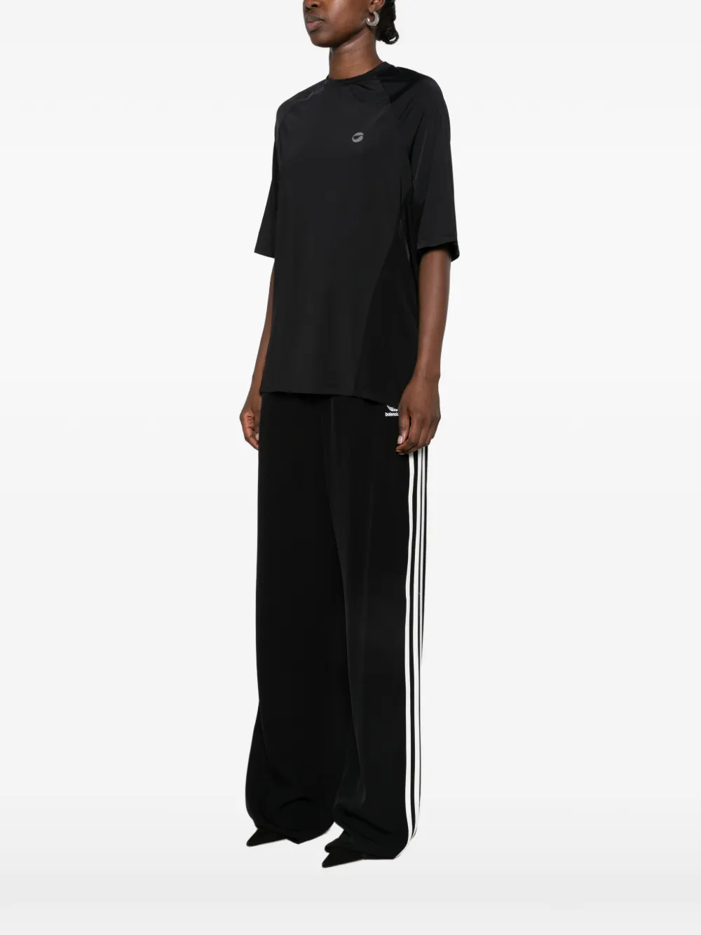 Coperni cut-out draped-back T-shirt Zwart