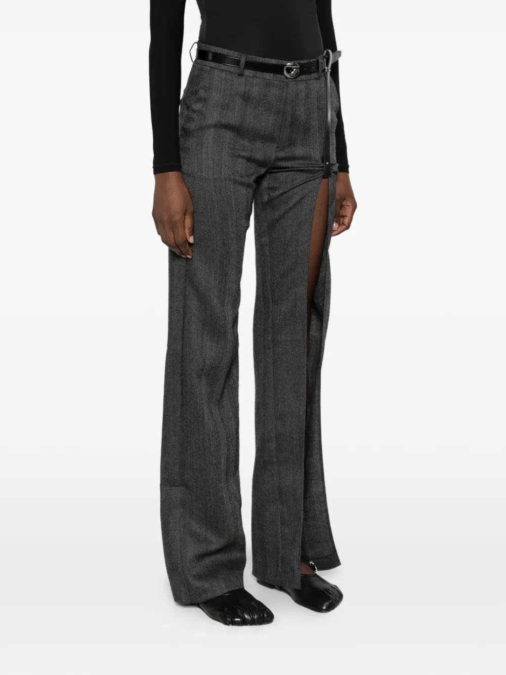 Coperni herringbone-pattern wool trousers Grijs