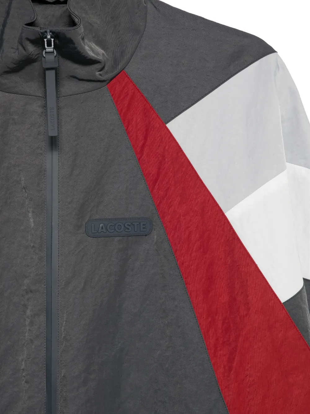 Lacoste colour-block zip-up jacket Grijs