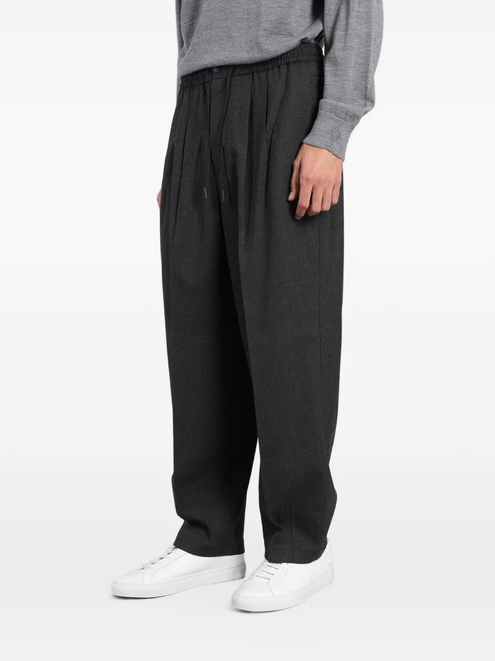 PT Torino drawstring pleated trousers Grijs