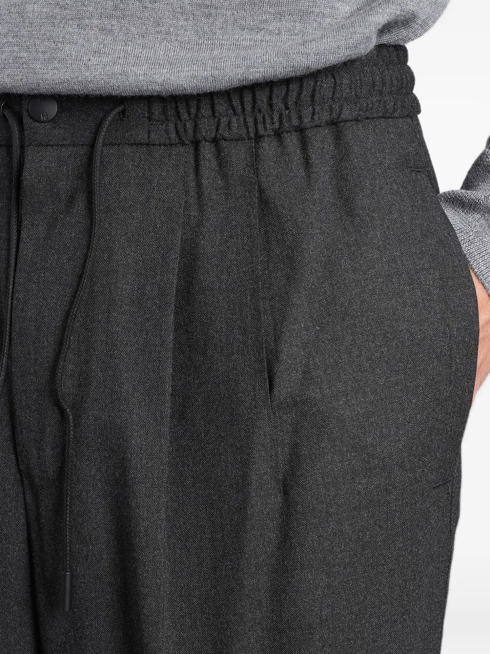 PT Torino drawstring pleated trousers Grijs