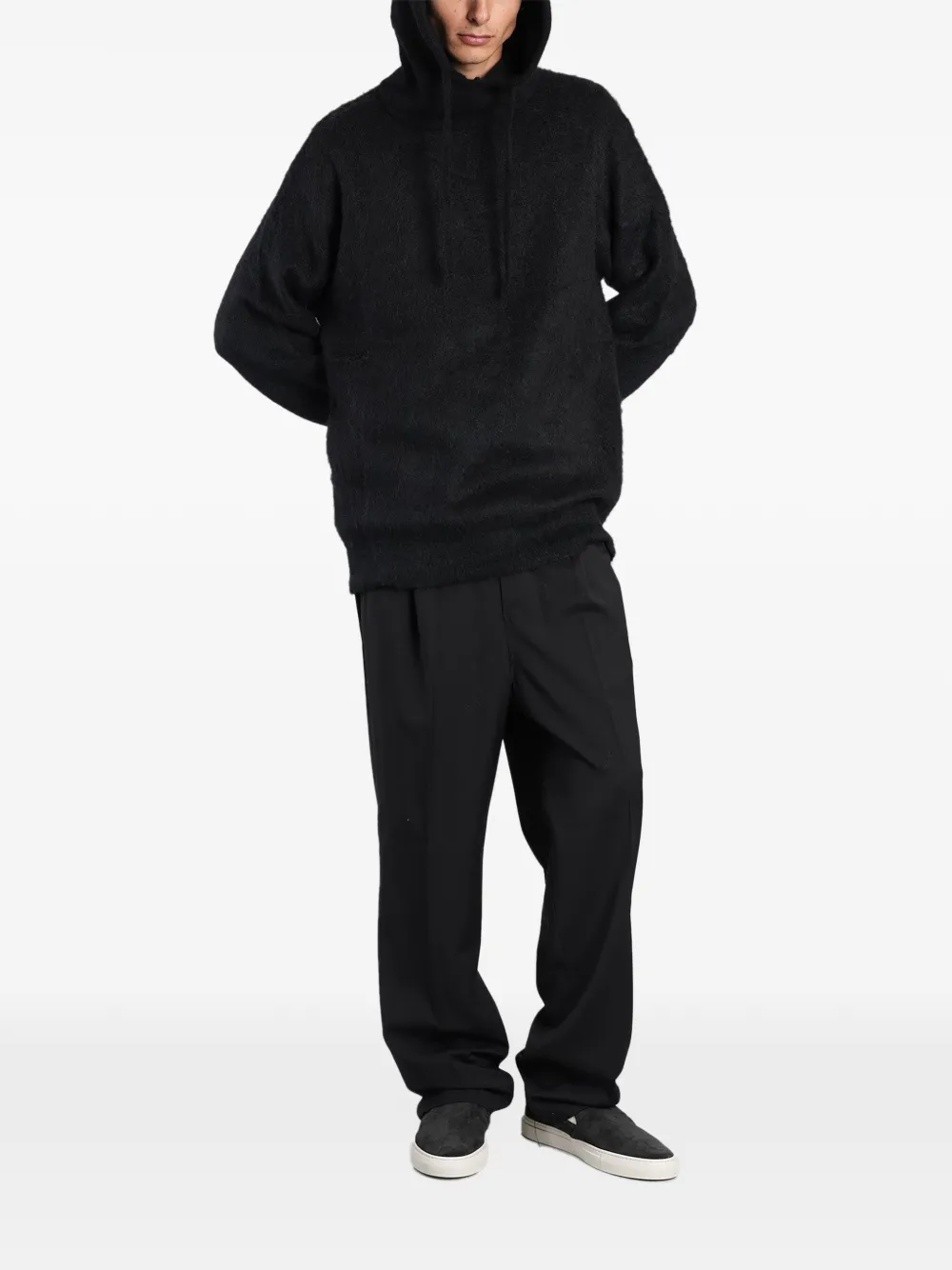 Laneus brushed-knit sweater Zwart