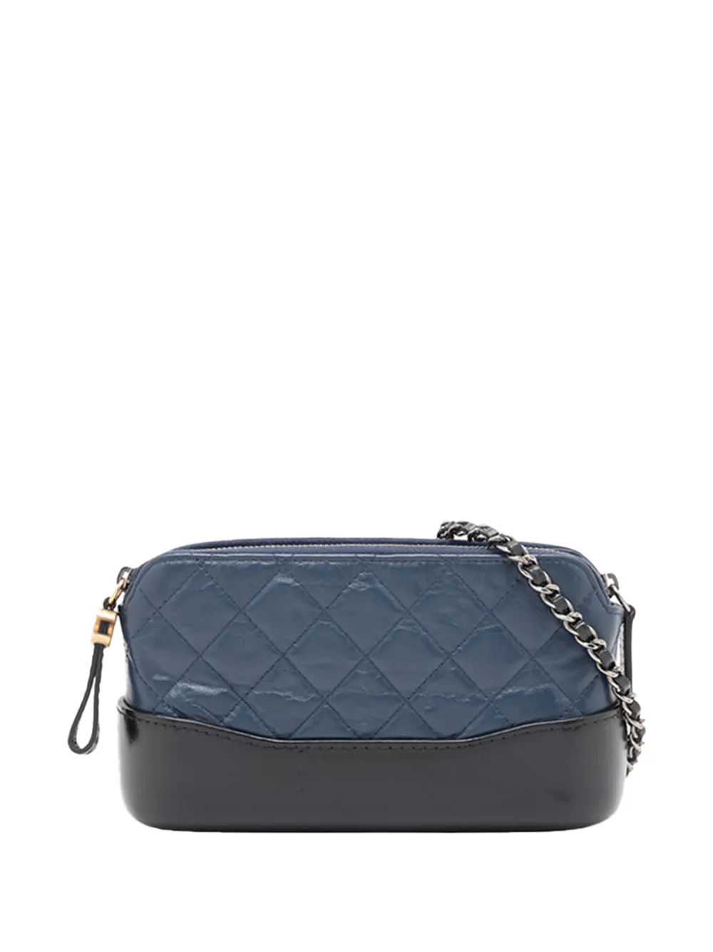 CHANEL Pre-Owned 2018 Bicolor Aged Calfskin Gabrielle Double Zip Clutch with Chain crossbody bag - Blu