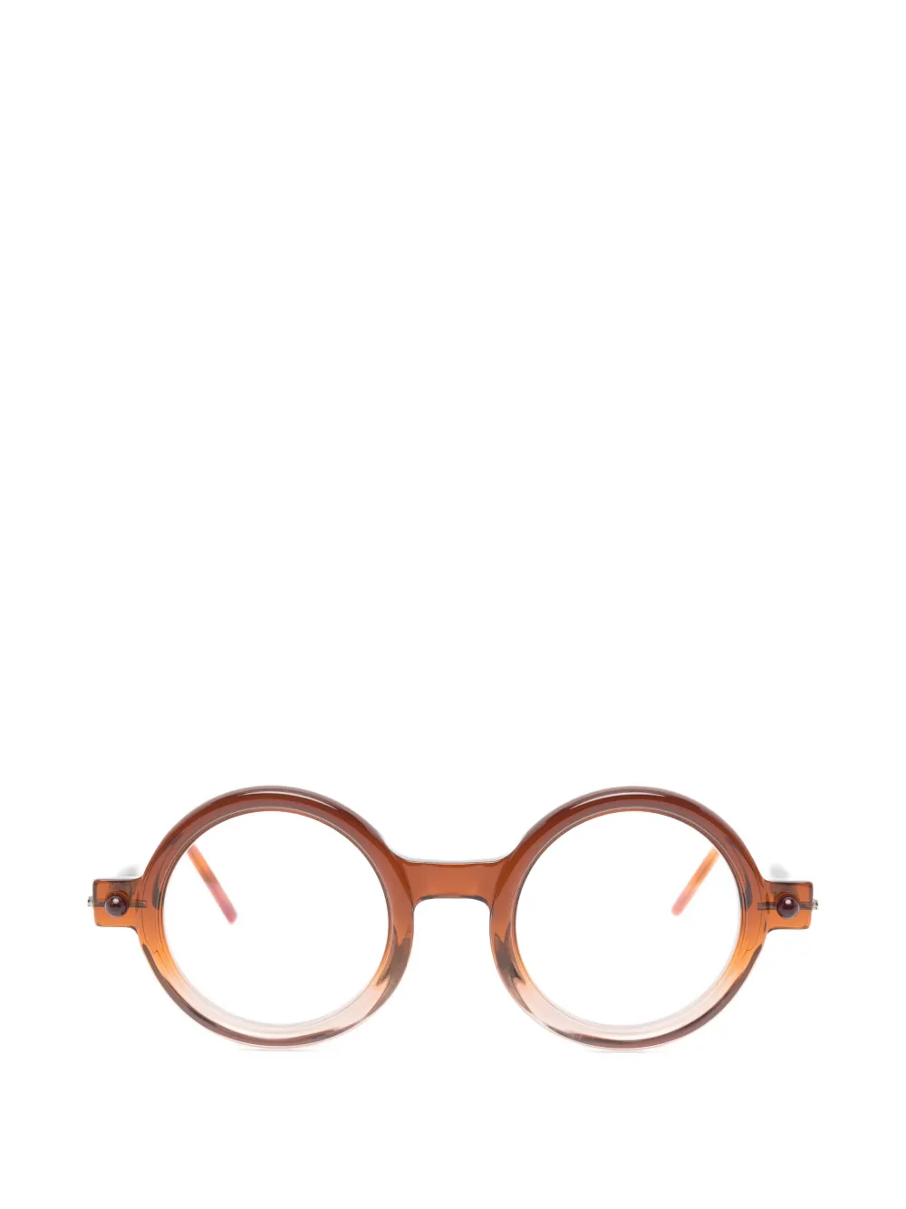 Kuboraum round-frame glasses Bruin