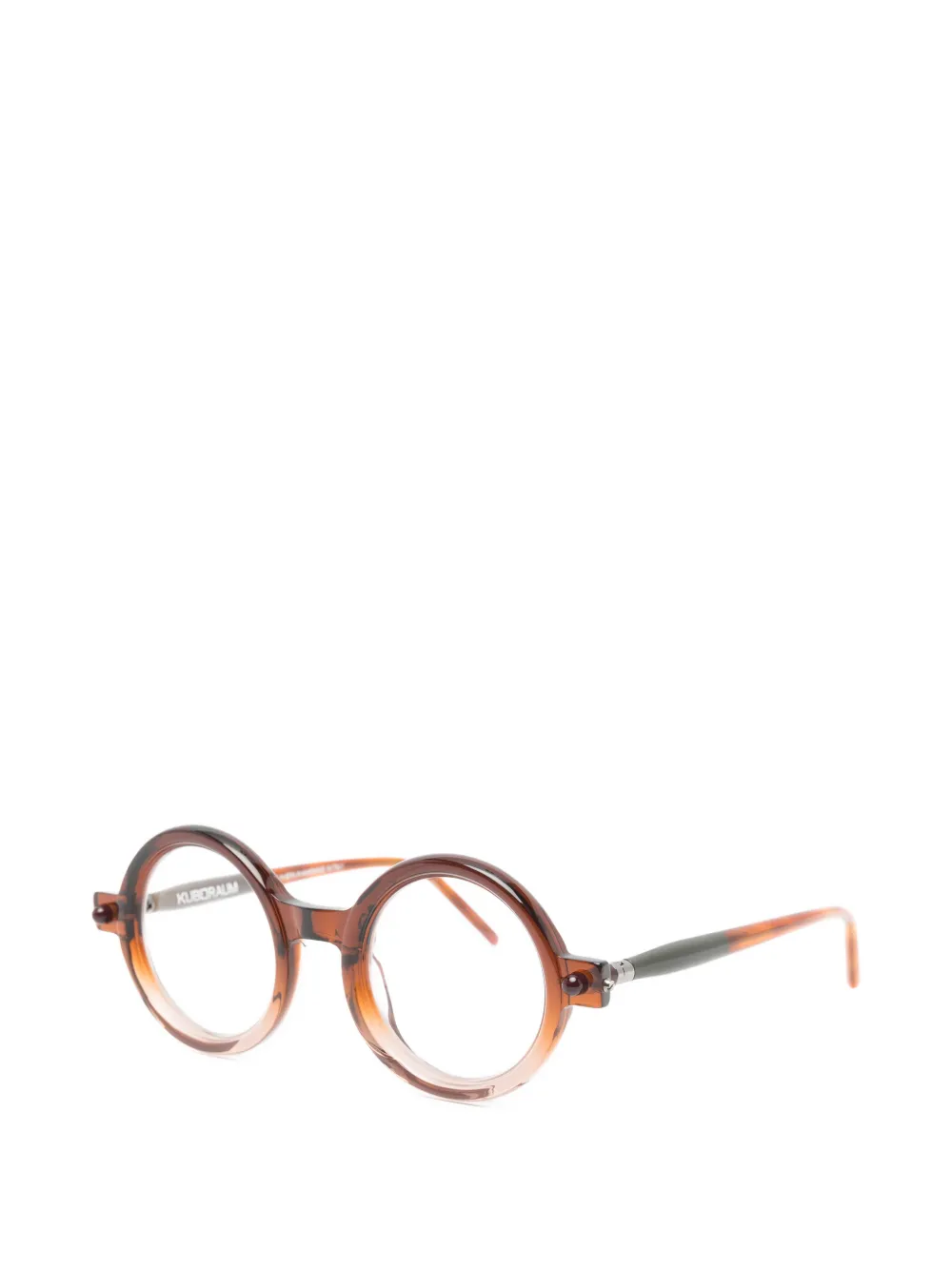 Kuboraum round-frame glasses Bruin