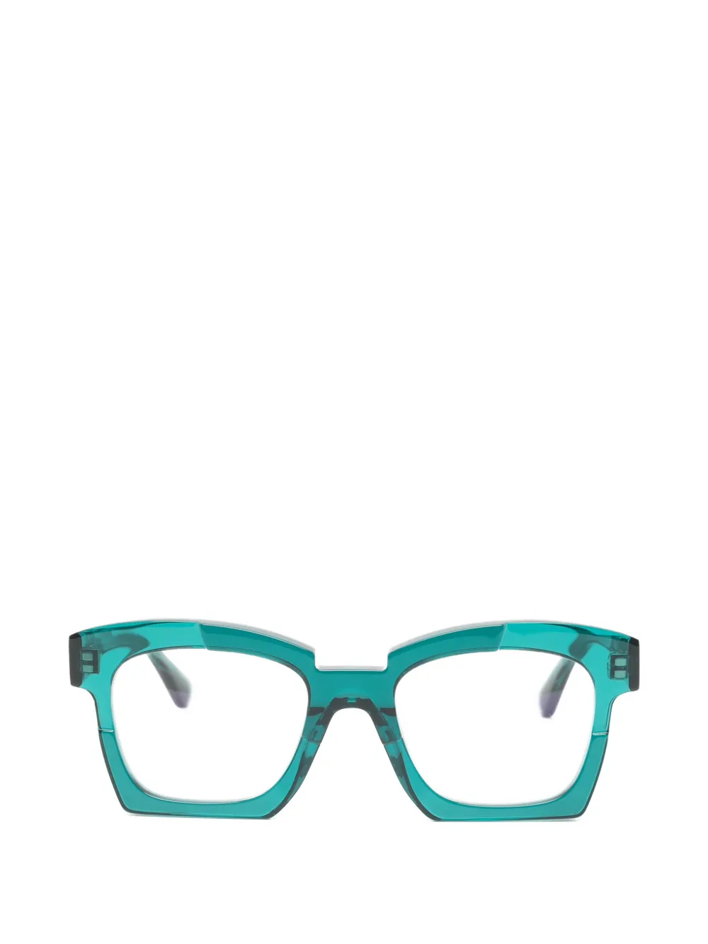 Kuboraum K5 geometric-frame glasses Groen