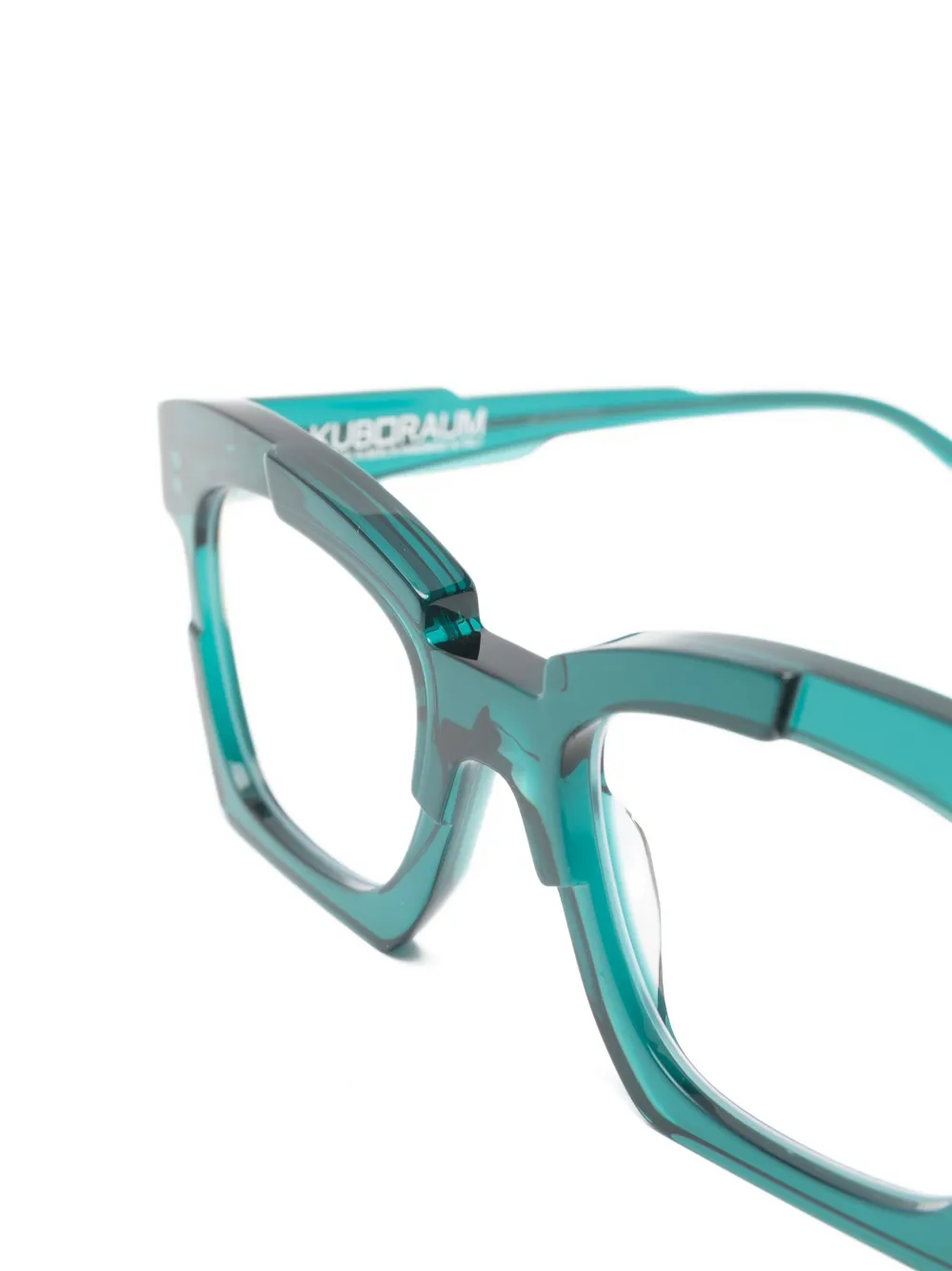 Kuboraum K5 geometric-frame glasses Groen