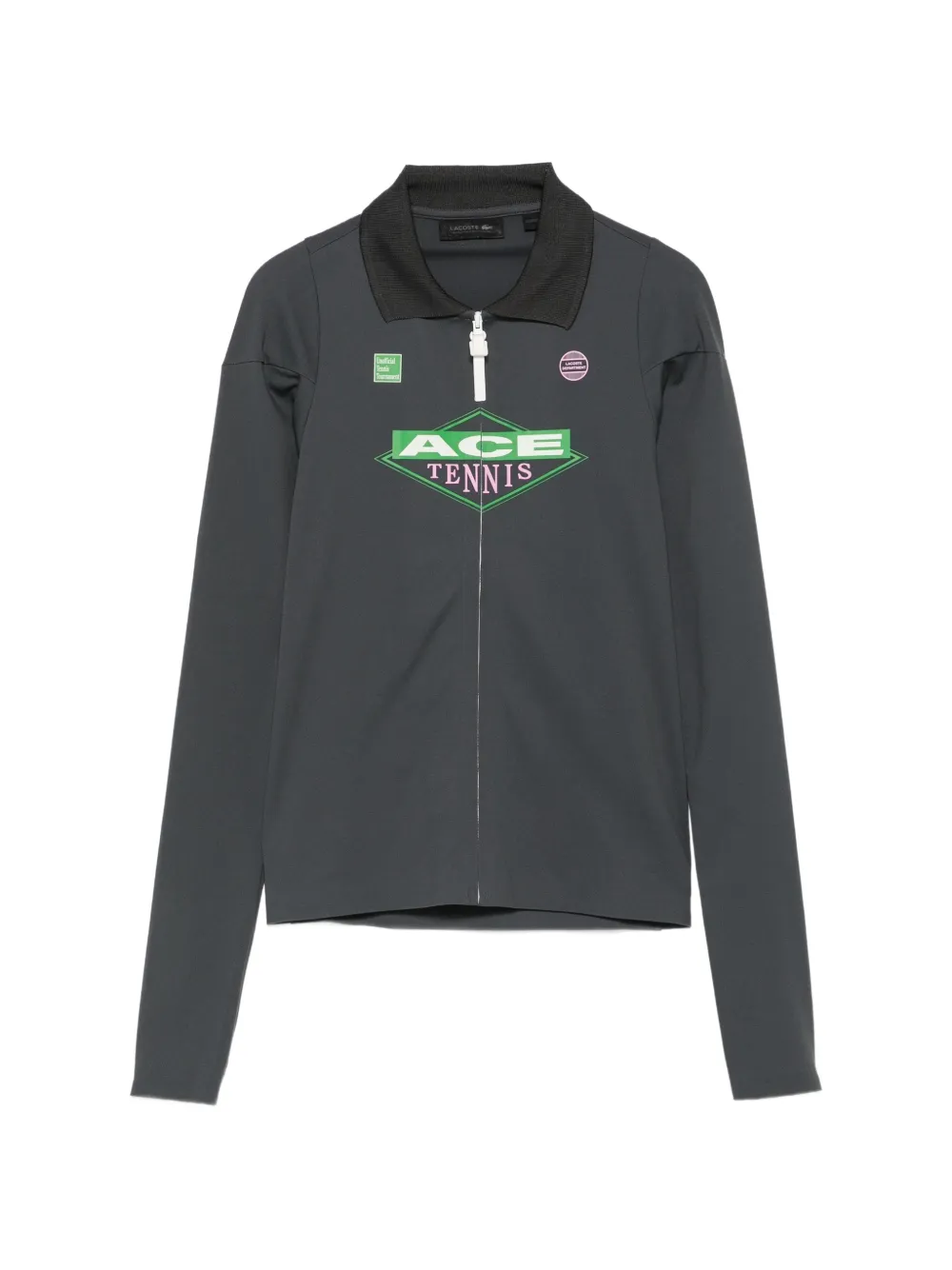 Lacoste graphic-print long-sleeve T-shirt - Grau