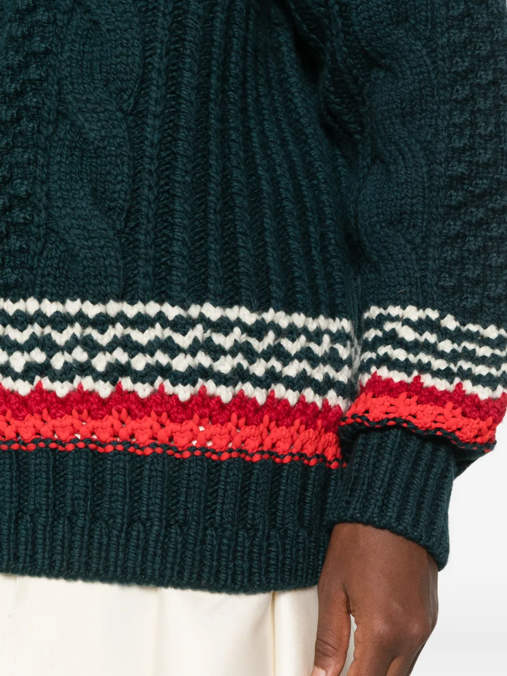 Lacoste cable-knit oversized cardigan Groen
