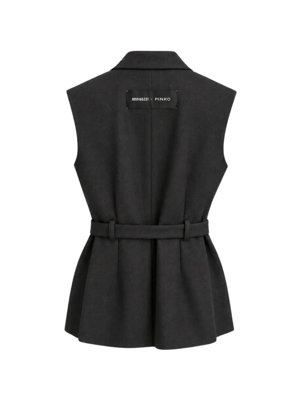 PINKO Nuraqus belted sleeveless jacket Zwart