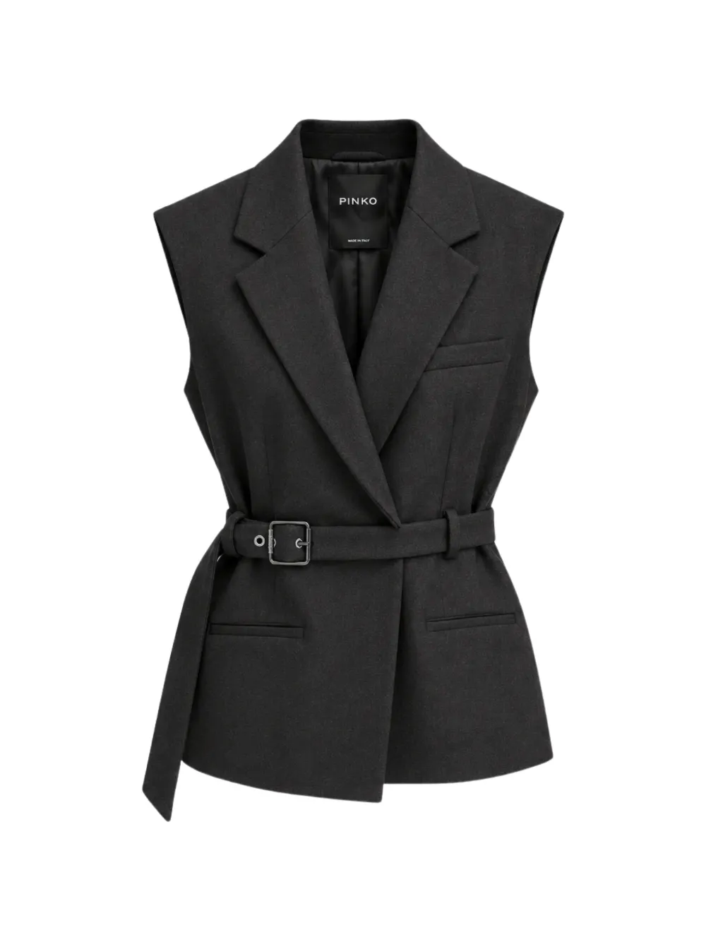 PINKO Nuraqus belted sleeveless jacket - Black