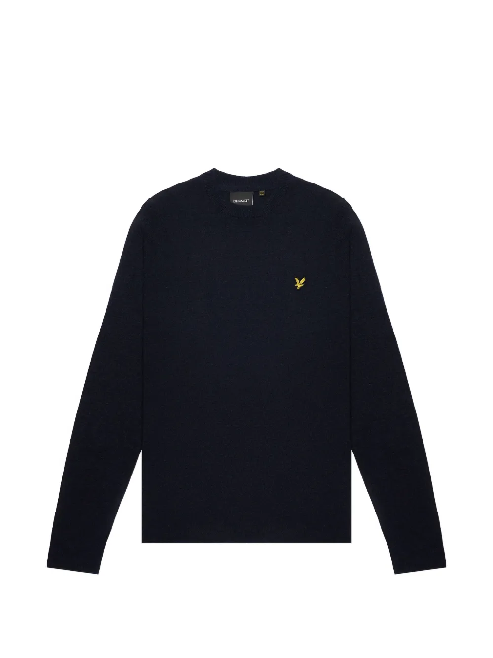 Lyle & Scott Lamswollen trui met logo-patch Blauw