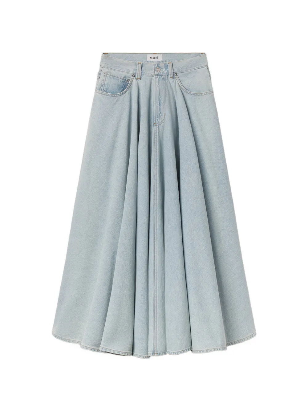 AGOLDE Otto pleated denim maxi skirt - Blau