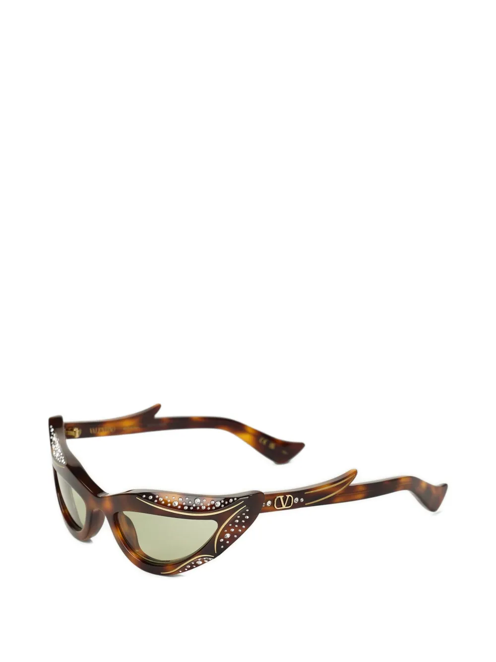 VALENTINO GARAVANI EYEWEAR VLogo crystal-embellished sunglasses Bruin