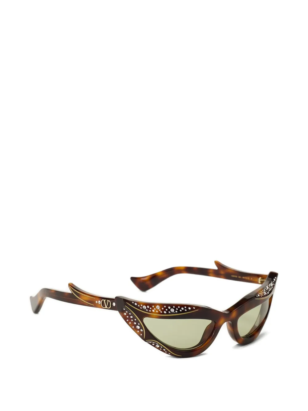 VALENTINO GARAVANI EYEWEAR VLogo crystal-embellished sunglasses Bruin